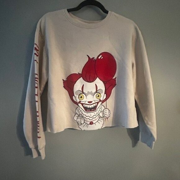 'You'll Float Too' IT Pennywise cropped sweater Size M - Picture 1 of 6